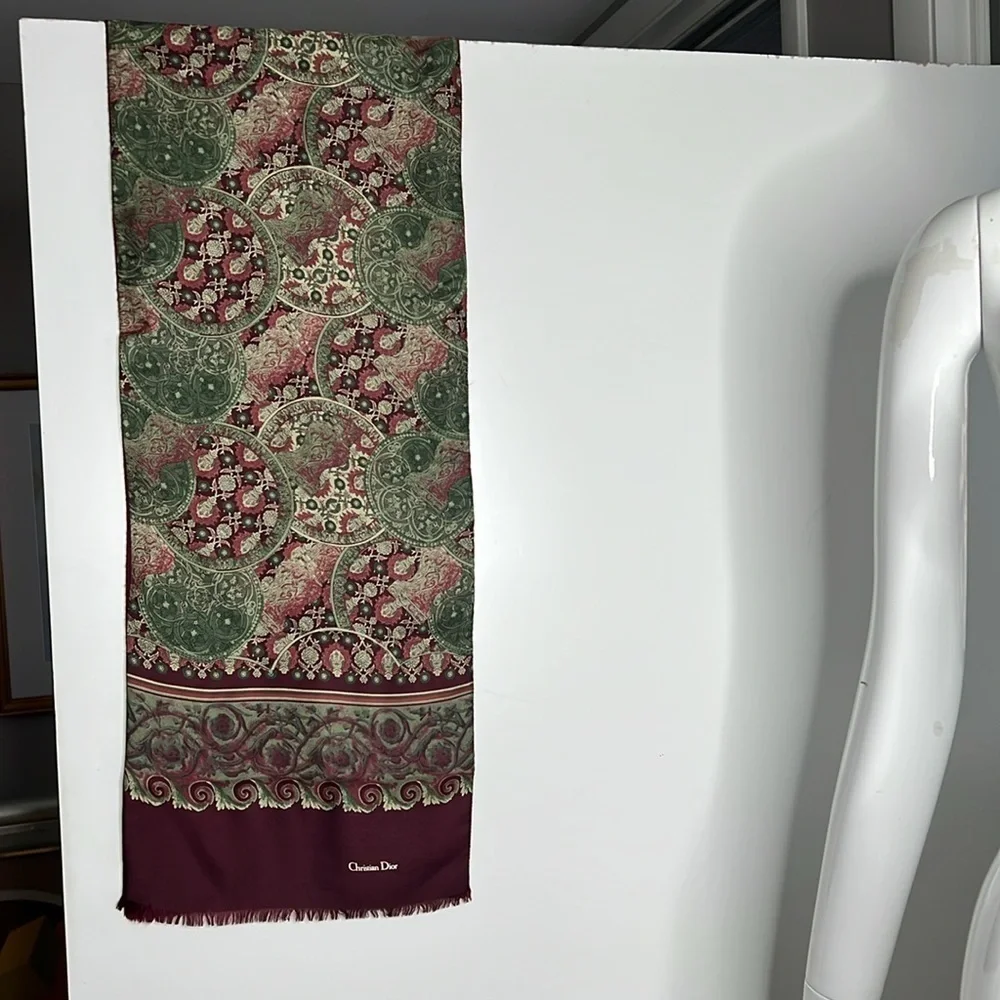 Christian Dior Monsieur Silk Wool Scarf Made in Italy 54” x 10.25”